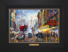 Batman™, Superman™, and Wonder Woman™: The Trinity I Wall Art by Thomas Kinkade Studios Estate Edition Canvas 12" x 18" Modern Black