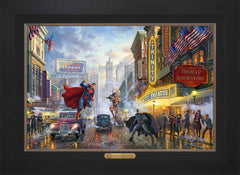 Batman™, Superman™, and Wonder Woman™: The Trinity I Wall Art by Thomas Kinkade Studios Estate Edition Canvas 18" x 27" Modern Black
