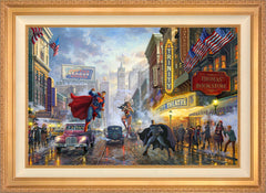 Batman™, Superman™, and Wonder Woman™: The Trinity I Wall Art by Thomas Kinkade Studios Standard Number Canvas 24" x 36" Antique Gold