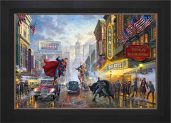 Batman™, Superman™, and Wonder Woman™: The Trinity I Wall Art by Thomas Kinkade Studios Standard Number Canvas 24" x 36" Modern Black