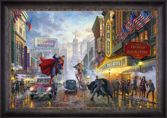 Batman™, Superman™, and Wonder Woman™: The Trinity I Wall Art by Thomas Kinkade Studios Standard Number Canvas 24" x 36" Cabernet