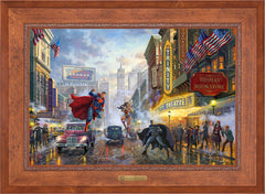 Batman™, Superman™, and Wonder Woman™: The Trinity I Wall Art by Thomas Kinkade Studios Estate Edition Canvas 24" x 36" Rustic Andalucian