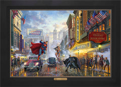 Batman™, Superman™, and Wonder Woman™: The Trinity I Wall Art by Thomas Kinkade Studios Estate Edition Canvas 24" x 36" Modern Black