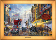Batman™, Superman™, and Wonder Woman™: The Trinity I Wall Art by Thomas Kinkade Studios Estate Edition Canvas 24" x 36" Gallery Gold