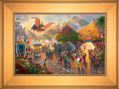Disney Dumbo Wall Art by Thomas Kinkade Studios Standard Number Canvas 12" x 18" Gallery Gold