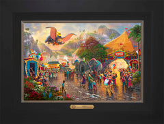 Disney Dumbo Wall Art by Thomas Kinkade Studios Estate Edition Canvas 12" x 18" Modern Black