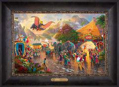 Disney Dumbo Wall Art by Thomas Kinkade Studios Estate Edition Canvas 12" x 18" Cabernet