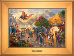 Disney Dumbo Wall Art by Thomas Kinkade Studios Estate Edition Canvas 12" x 18" Gallery Gold