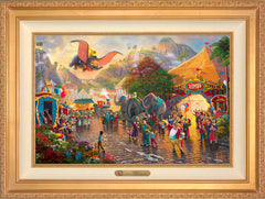 Disney Dumbo Wall Art by Thomas Kinkade Studios Estate Edition Canvas 18" x 27" Antique Gold