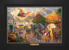 Disney Dumbo Wall Art by Thomas Kinkade Studios Estate Edition Canvas 18" x 27" Modern Black