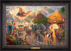 Disney Dumbo Wall Art by Thomas Kinkade Studios Estate Edition Canvas 18" x 27" Cabernet