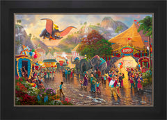 Disney Dumbo Wall Art by Thomas Kinkade Studios Standard Number Canvas 24" x 36" Modern Black