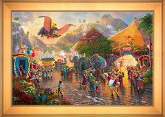 Disney Dumbo Wall Art by Thomas Kinkade Studios Standard Number Canvas 24" x 36" Gallery Gold