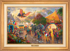 Disney Dumbo Wall Art by Thomas Kinkade Studios Estate Edition Canvas 24" x 36" Antique Gold