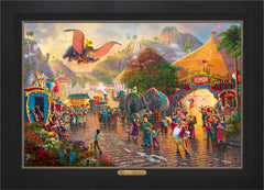 Disney Dumbo Wall Art by Thomas Kinkade Studios Estate Edition Canvas 24" x 36" Modern Black