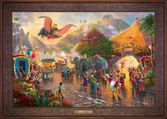 Disney Dumbo Wall Art by Thomas Kinkade Studios Estate Edition Canvas 24" x 36" Gallery Bronze