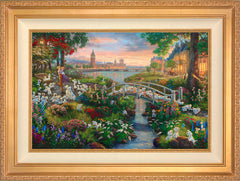 Disney 101 Dalmatians Wall Art by Thomas Kinkade Studios Standard Number Canvas 18" x 27" Antique Gold