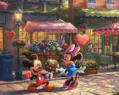 Disney Mickey and Minnie - Sweetheart Café Wall Art by Thomas Kinkade Studios Canvas Gallery Wrap 8" x 10" Unframed