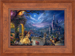 Disney Beauty and the Beast Dancing in the Moonlight Wall Art by Thomas Kinkade Studios Standard Number Canvas 18" x 27" Rustic Andalucian