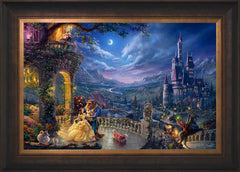 Disney Beauty and the Beast Dancing in the Moonlight Wall Art by Thomas Kinkade Studios Standard Number Canvas 18" x 27" Estate Bronze