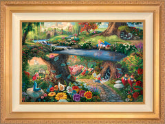 Disney Alice in Wonderland Wall Art by Thomas Kinkade Studios Jewel Edition Canvas 18" x 27" Antique Gold
