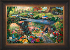 Disney Alice in Wonderland Wall Art by Thomas Kinkade Studios Jewel Edition Canvas 18" x 27" Estate Bronze