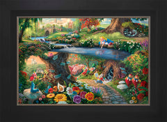 Disney Alice in Wonderland Wall Art by Thomas Kinkade Studios Jewel Edition Canvas 18" x 27" Modern Black