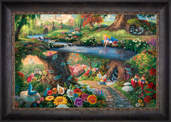 Disney Alice in Wonderland Wall Art by Thomas Kinkade Studios Jewel Edition Canvas 18" x 27" Cabernet