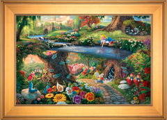 Disney Alice in Wonderland Wall Art by Thomas Kinkade Studios Jewel Edition Canvas 18" x 27" Gallery Gold