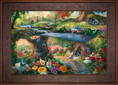 Disney Alice in Wonderland Wall Art by Thomas Kinkade Studios Jewel Edition Canvas 18" x 27" Gallery Bronze