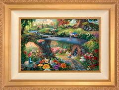 Disney Alice in Wonderland Wall Art by Thomas Kinkade Studios Jewel Edition Canvas 12" x 18" Antique Gold