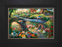 Disney Alice in Wonderland Wall Art by Thomas Kinkade Studios Jewel Edition Canvas 12" x 18" Modern Black