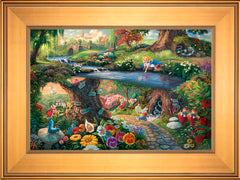 Disney Alice in Wonderland Wall Art by Thomas Kinkade Studios Jewel Edition Canvas 12" x 18" Gallery Gold