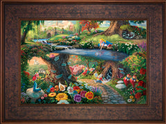 Disney Alice in Wonderland Wall Art by Thomas Kinkade Studios Jewel Edition Canvas 12" x 18" Gallery Bronze