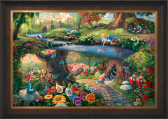 Disney Alice in Wonderland Wall Art by Thomas Kinkade Studios Jewel Edition Canvas 24" x 36" Estate Bronze