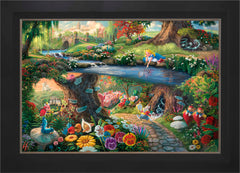 Disney Alice in Wonderland Wall Art by Thomas Kinkade Studios Jewel Edition Canvas 24" x 36" Modern Black