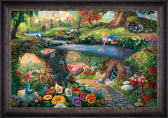 Disney Alice in Wonderland Wall Art by Thomas Kinkade Studios Jewel Edition Canvas 24" x 36" Cabernet