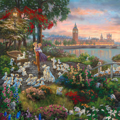 Disney 101 Dalmatians Wall Art by Thomas Kinkade Studios Canvas Gallery Wrap 14" x 14" Unframed