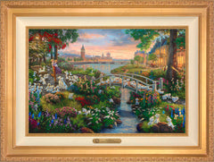 Disney 101 Dalmatians Wall Art by Thomas Kinkade Studios Estate Edition Canvas 18" x 27" Antique Gold