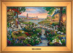 Disney 101 Dalmatians Wall Art by Thomas Kinkade Studios Estate Edition Canvas 18" x 27" Gallery Gold