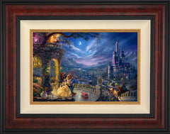 Disney Beauty and the Beast Dancing in the Moonlight Wall Art by Thomas Kinkade Studios Standard Number Canvas 12" x 18" Gallery Burl