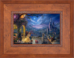 Disney Beauty and the Beast Dancing in the Moonlight Wall Art by Thomas Kinkade Studios Standard Number Canvas 12" x 18" Rustic Andalucian