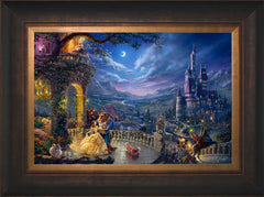 Disney Beauty and the Beast Dancing in the Moonlight Wall Art by Thomas Kinkade Studios Standard Number Canvas 12" x 18" Estate Bronze