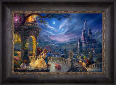 Disney Beauty and the Beast Dancing in the Moonlight Wall Art by Thomas Kinkade Studios Standard Number Canvas 12" x 18" Cabernet