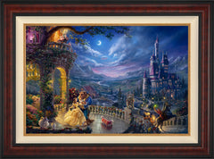 Disney Beauty and the Beast Dancing in the Moonlight Wall Art by Thomas Kinkade Studios Standard Number Canvas 24" x 36" Gallery Burl