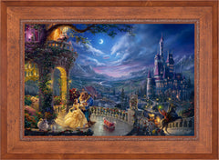Disney Beauty and the Beast Dancing in the Moonlight Wall Art by Thomas Kinkade Studios Standard Number Canvas 24" x 36" Rustic Andalucian