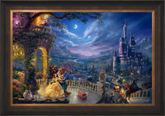 Disney Beauty and the Beast Dancing in the Moonlight Wall Art by Thomas Kinkade Studios Standard Number Canvas 24" x 36" Estate Bronze