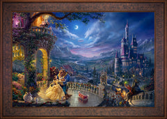 Disney Beauty and the Beast Dancing in the Moonlight Wall Art by Thomas Kinkade Studios Standard Number Canvas 24" x 36" Gallery Bronze