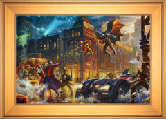 The Dark Knight™ Saves Gotham City™ Wall Art by Thomas Kinkade Studios Standard Number Canvas 18" x 27" Gallery Gold