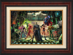 The Justice League Wall Art by Thomas Kinkade Studios Standard Number Canvas 18" x 27" Gallery Burl